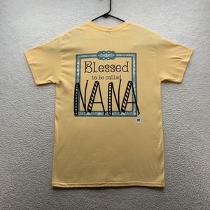 Gildan T-Shirt Womens Medium M Blessed To Be Nana Grandma Reveal Suprise‎ Gift